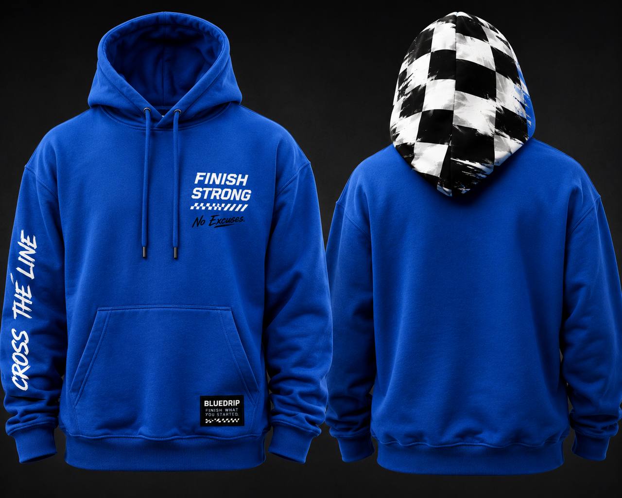 BlueDrip™ Finish Strong Racing Tracksuit – Premium Checkered Edition