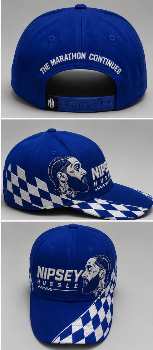 The Marathon Blue Checkered Snapback – Nipsey Hussle Tribute Edition